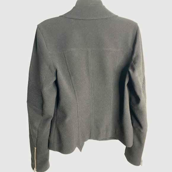 Trouve Womens Black Long Sleeve Moto Jacket with Zippers and Sleeve Tucks Size S - Picture 2 of 11